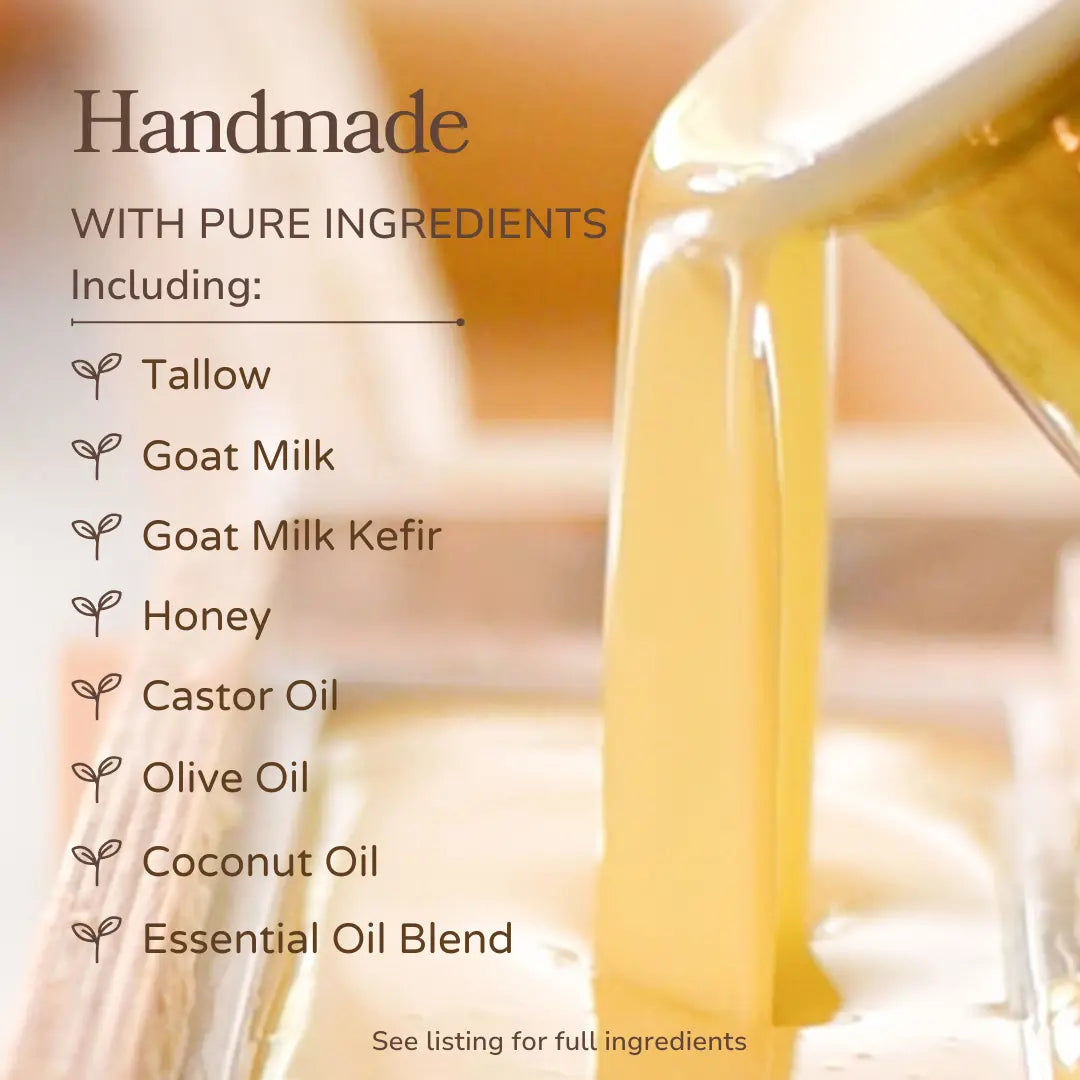 Citrus Cedarwood Handmade Tallow and Goat Milk Soap Bar Pretty farm girl