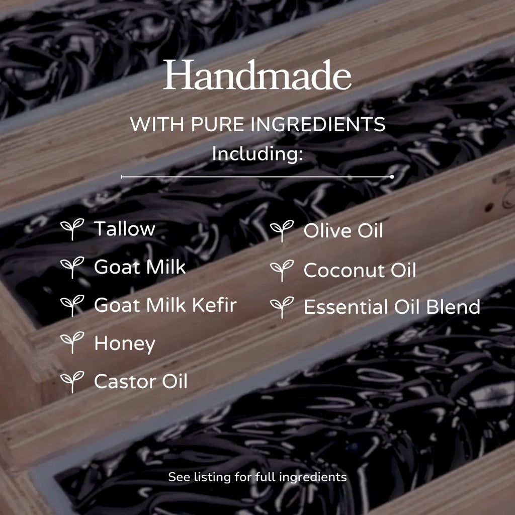 Clarifying Charcoal Bar Handmade Tallow and Goat Milk Soap Bar Pretty farm girl