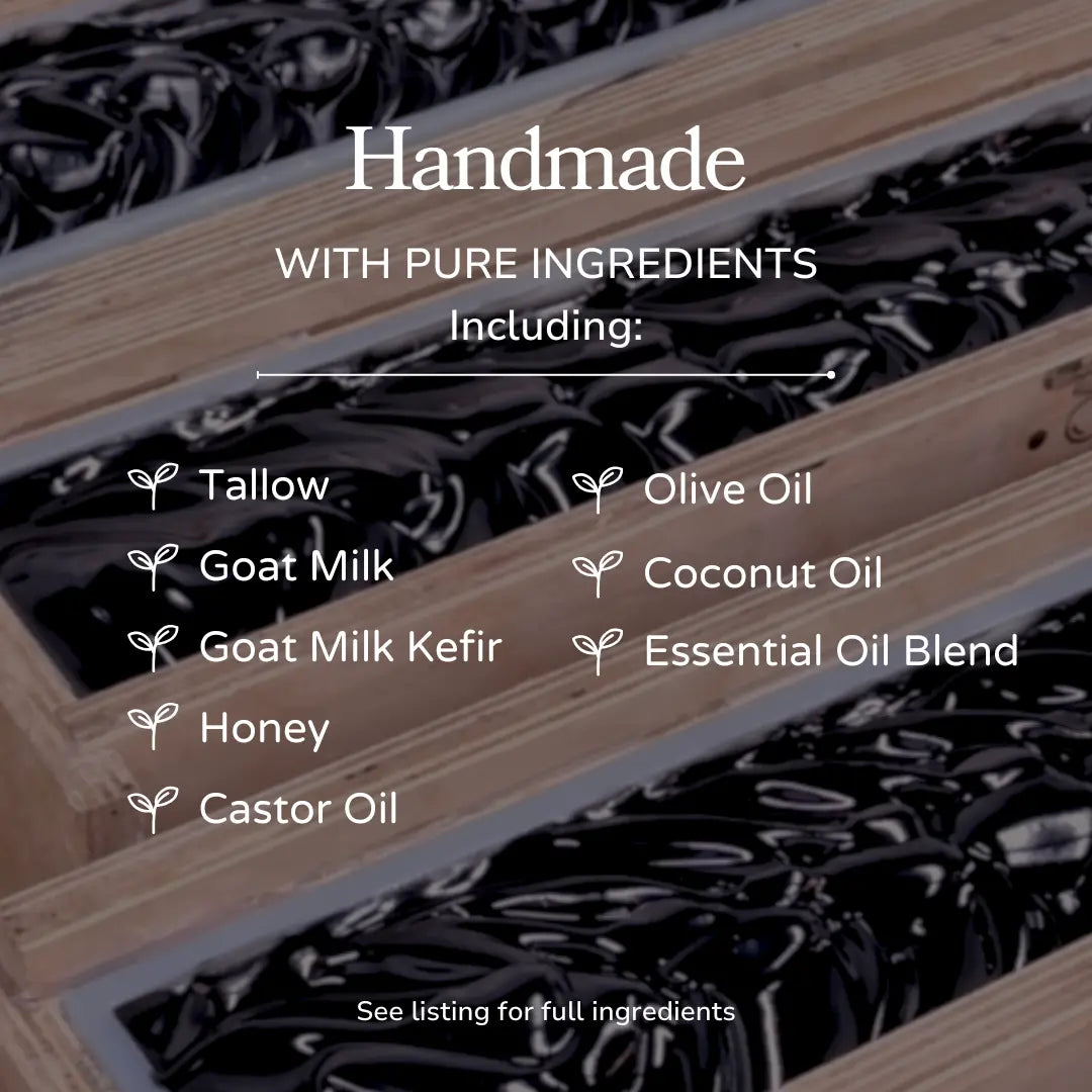 Clarifying Charcoal Bar Handmade Tallow and Goat Milk Soap Bar Pretty farm girl