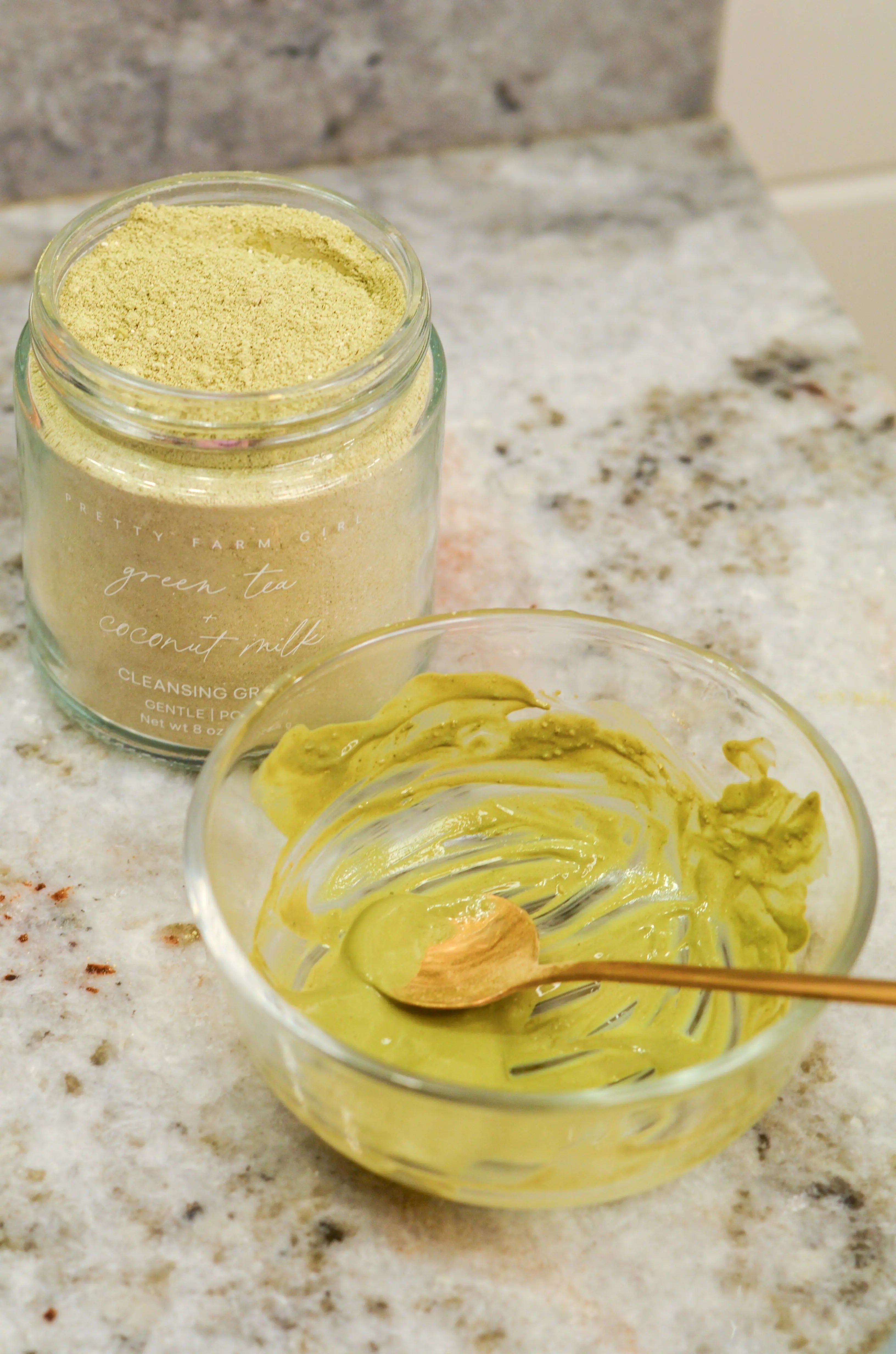 Green Tea + Coconut Milk Facial Cleansing Grains Pretty farm girl