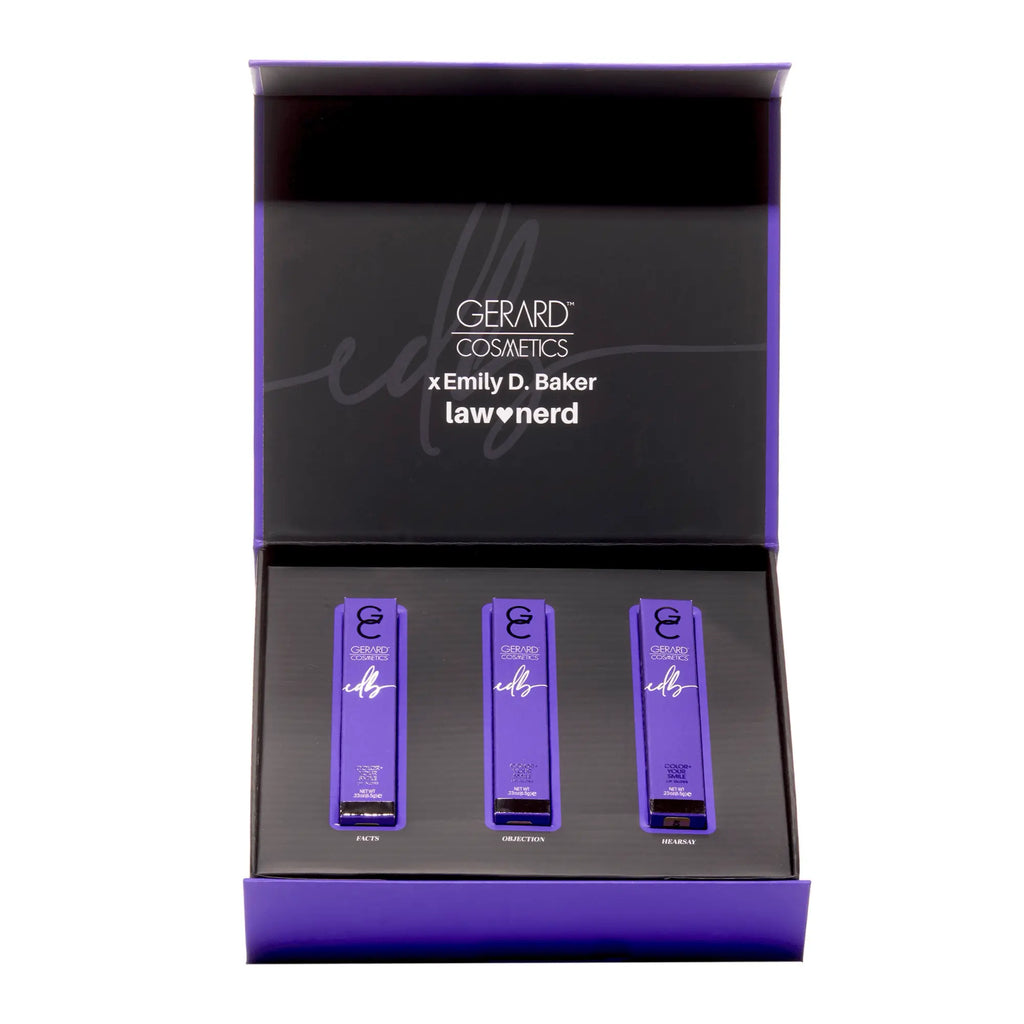 Limited Edition Box Set : Emily D. Baker X Gerard Cosmetics®️ 3 Lip Gloss Set  Allegations & Shade Collection Gerard Cosmetics