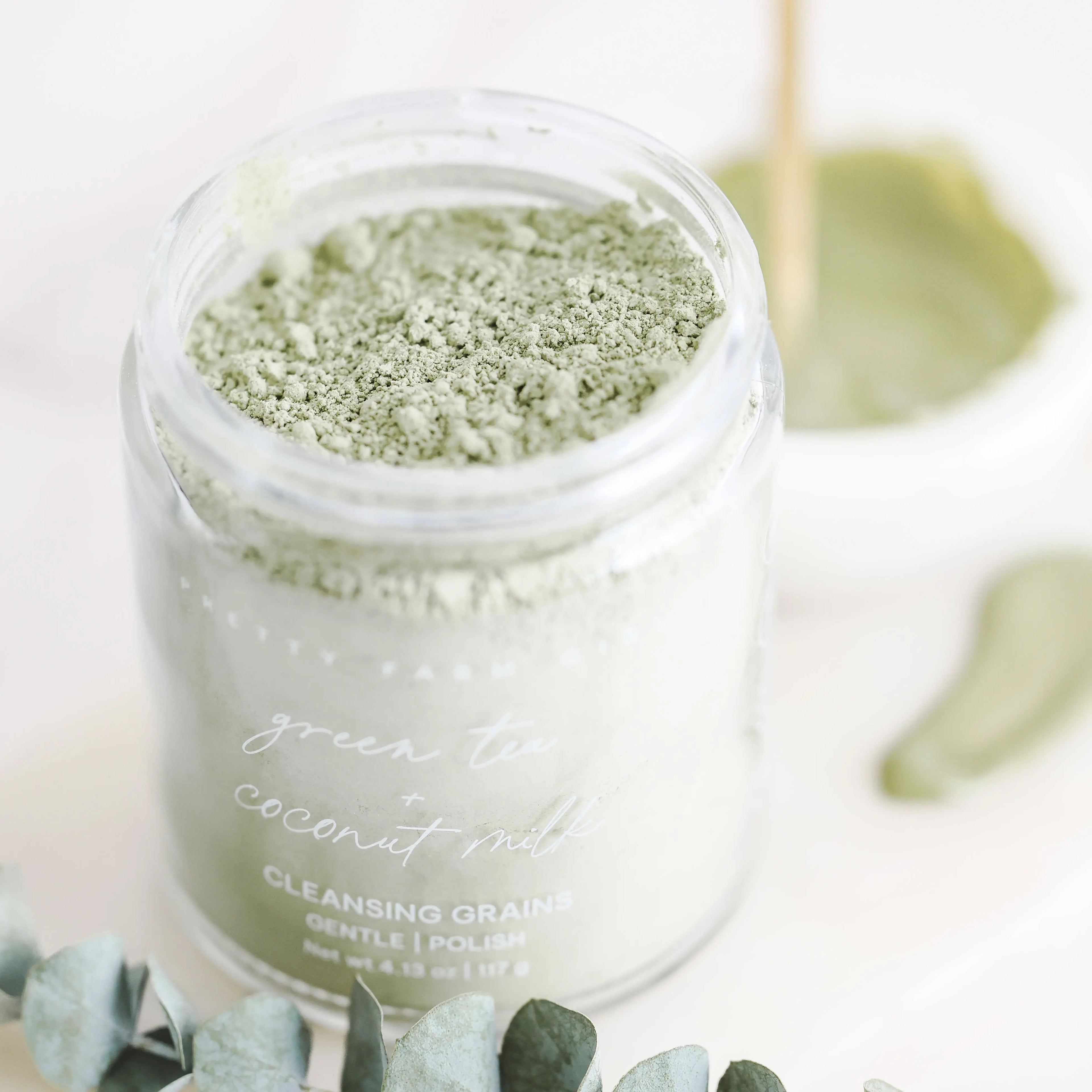 Green Tea + Coconut Milk Facial Cleansing Grains Pretty farm girl