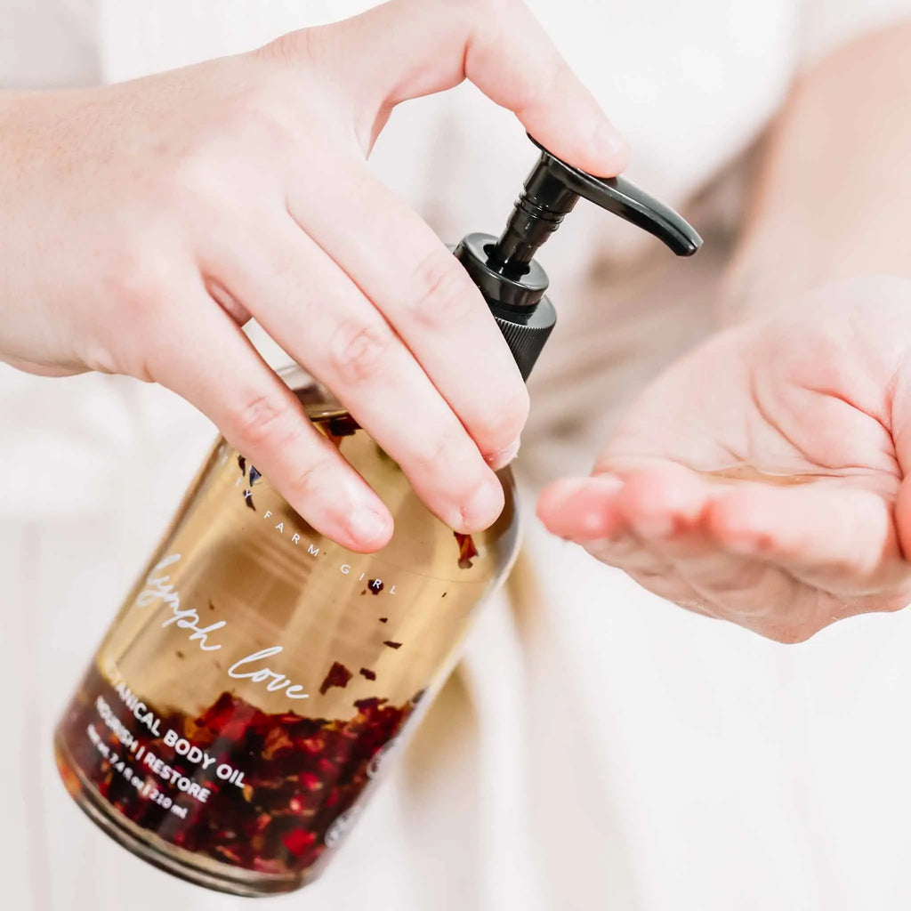 Lymph Love Natural Body Oil - Best for Lymphatic Massages Pretty farm girl